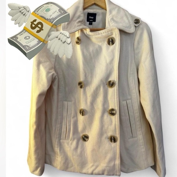 GAP Jackets & Blazers - SOLD / GAP White Pea Coat